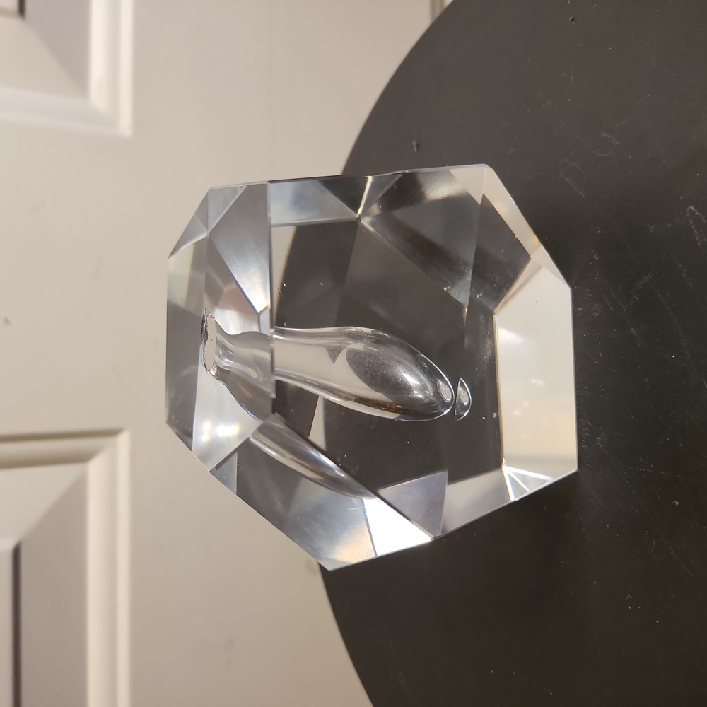 littala Mid-Century Modern Faceted Crystal Bud Vase by Timo Sarpaneva